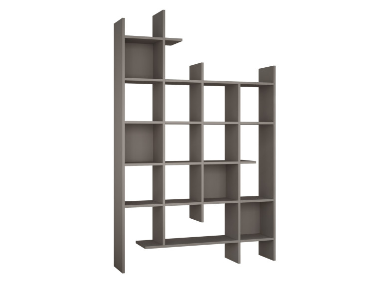 Libreria in legno "Manco" 122 x 25,5 x 188 cm - Moka chiaro