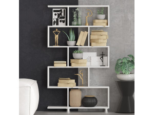Libreria in legno "Nilüfer" - 90 x 20 x 156 cm - Bianco 2