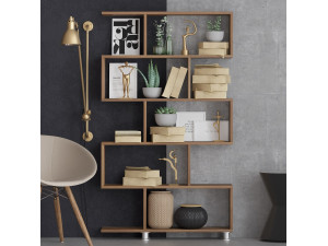 Libreria in legno "Nilüfer" 90 x 20 x 156 cm - Noce 2
