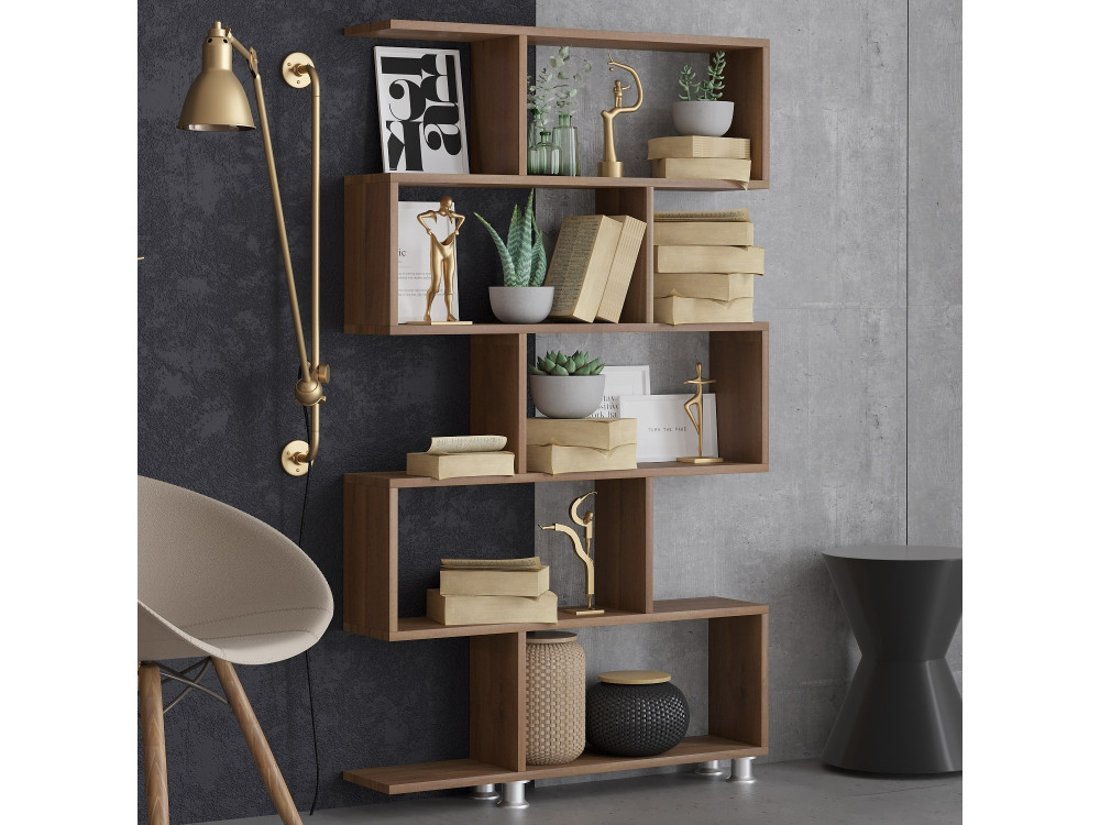 Libreria in legno "Nilüfer" 90 x 20 x 156 cm - Noce
