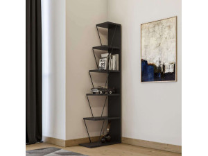 Libreria in legno "Melinos" - 50 x 22 x 150 cm - Antracite 2