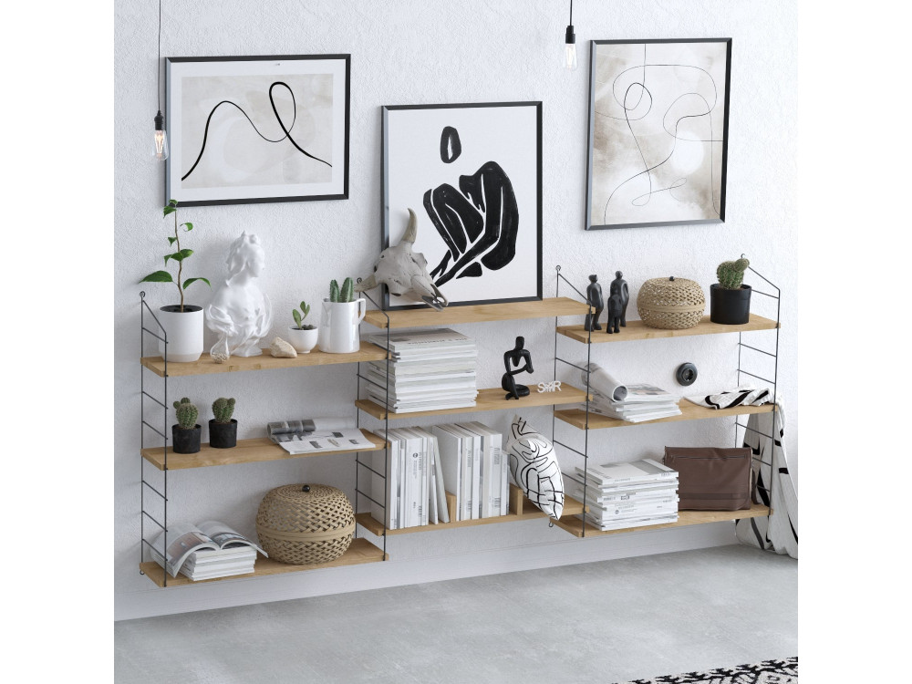 Libreria in legno "Laba" - 216 x 20 x 85 cm - Rovere