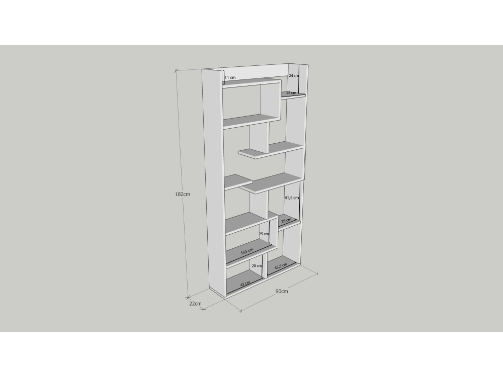 Libreria in legno "Kuttap" - 90 x 22 x 182 cm - Pino