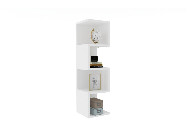 Libreria in legno "Alin" - 27 x 25 x 95 cm - Bianco