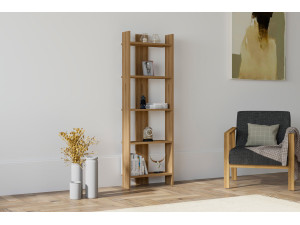 Libreria in legno "Virba" - 52 x 22 x 149 cm - Noce 2