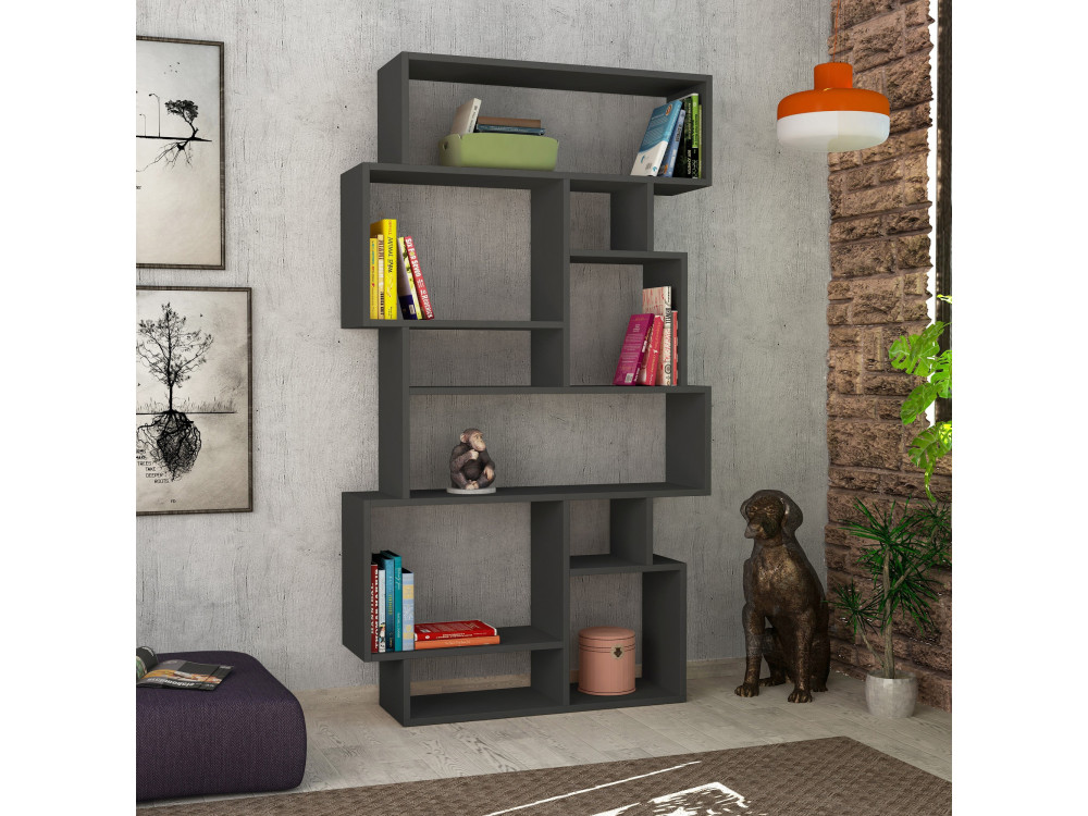 Libreria in legno "Karmato" 96 x 25,5 x 168,5 cm - Antracite