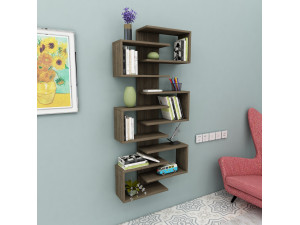 Libreria in legno "Lotus" - 75 x 21 x 161 cm - Noce 2