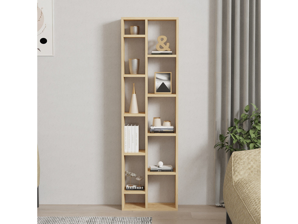 Libreria in legno "Tomi" - 45 x 20 x 150 cm - Rovere Zaffiro
