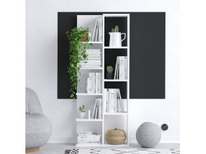 Libreria in legno "Viva" - 60 x 18 x 150 cm - Bianco 2