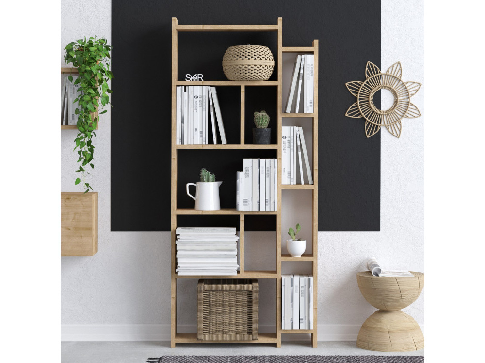 Libreria in legno "Momo" - 65 x 15 x 150 cm - Rovere