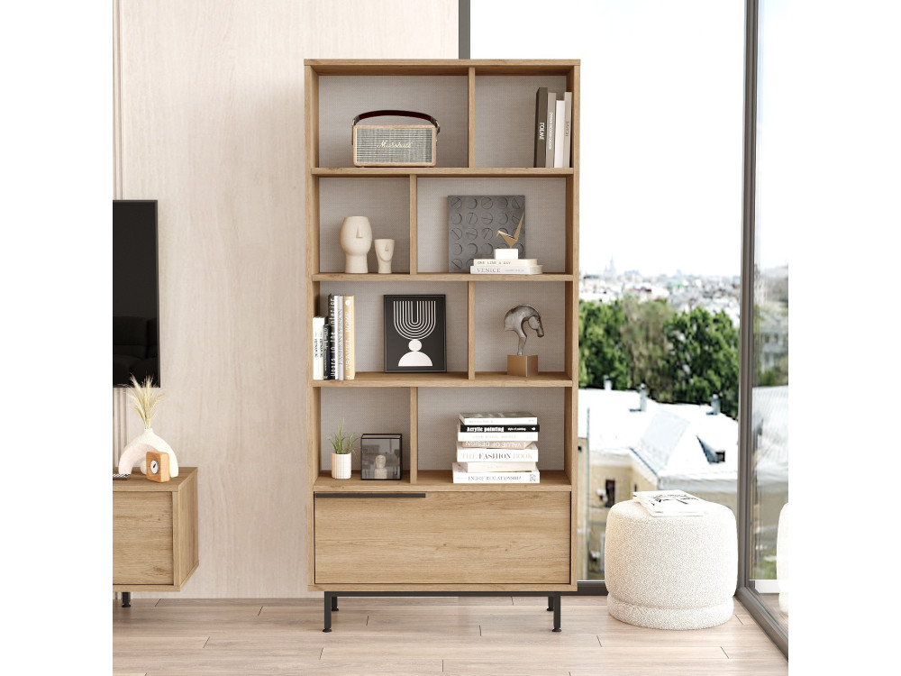 Libreria in legno "Calvin" 83,9 x 29,5 x 175,6 cm - Noce