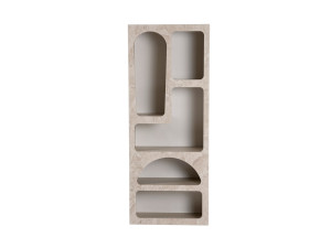 Libreria in legno "Venüs" 60 x 32 x 150 cm - marmo travertino