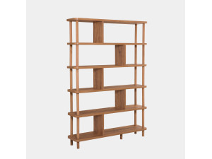 Libreria in legno "Meta" - 120 x 28 x 168 cm - Marrone