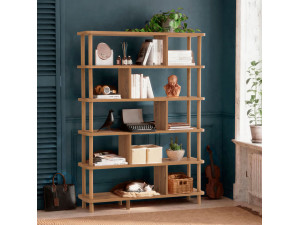Libreria in legno "Meta" - 120 x 28 x 168 cm - Marrone 2