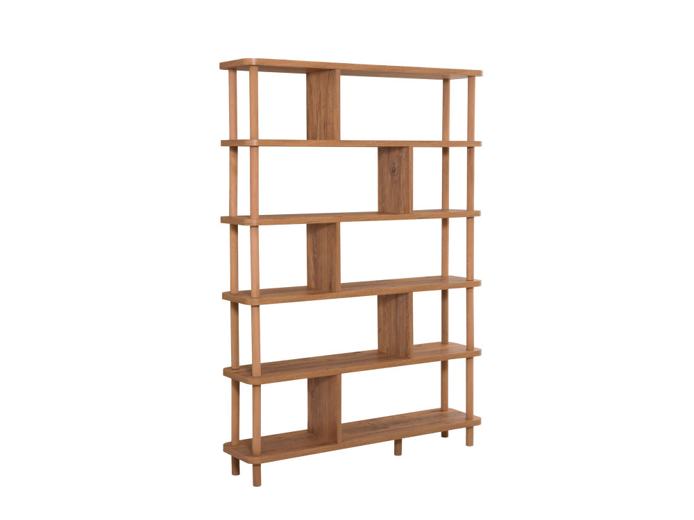 Libreria in legno "Meta" - 120 x 28 x 168 cm - Marrone