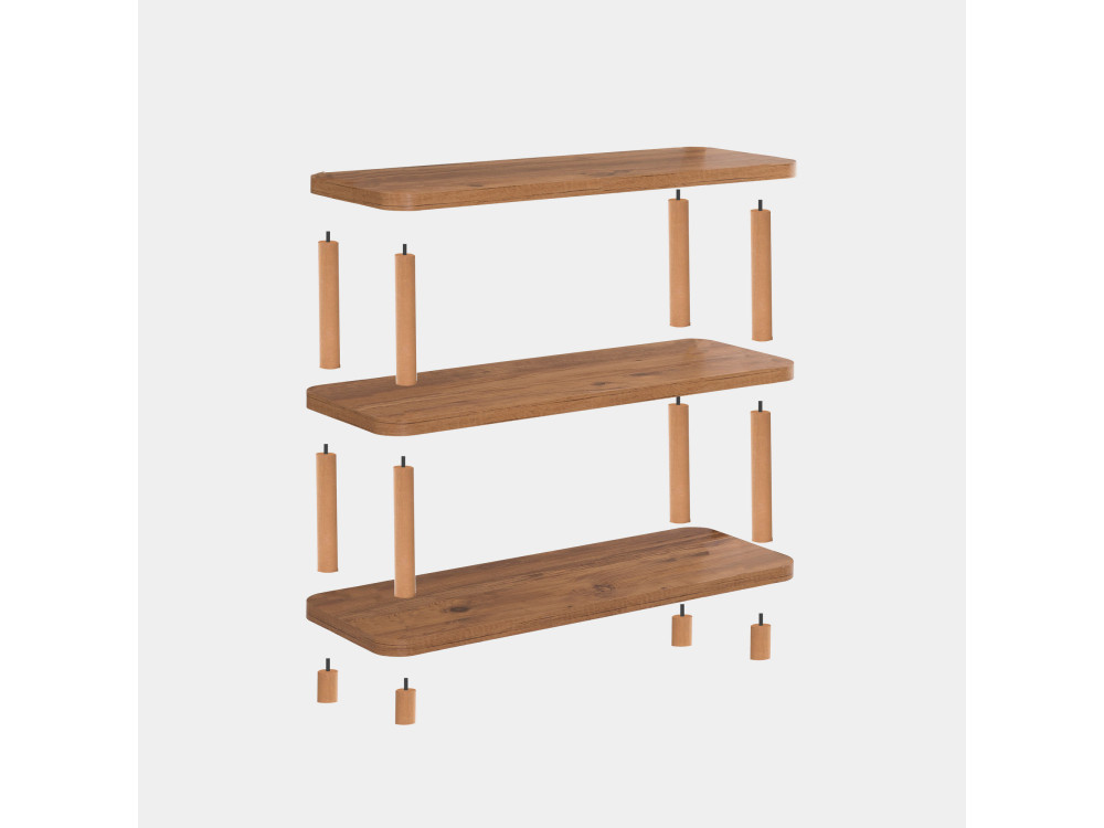 Libreria in legno "Step" - 80 x 28 x 75 cm - Marrone
