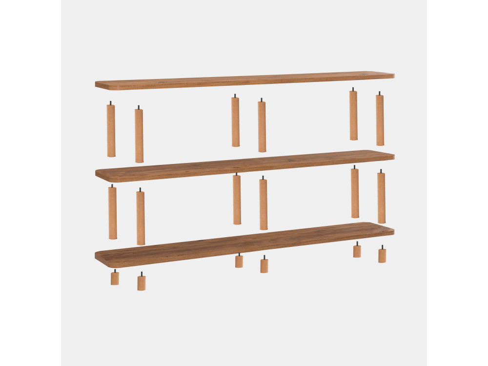Libreria in legno "Zen" - 180 x 35 x 75 cm - Marrone