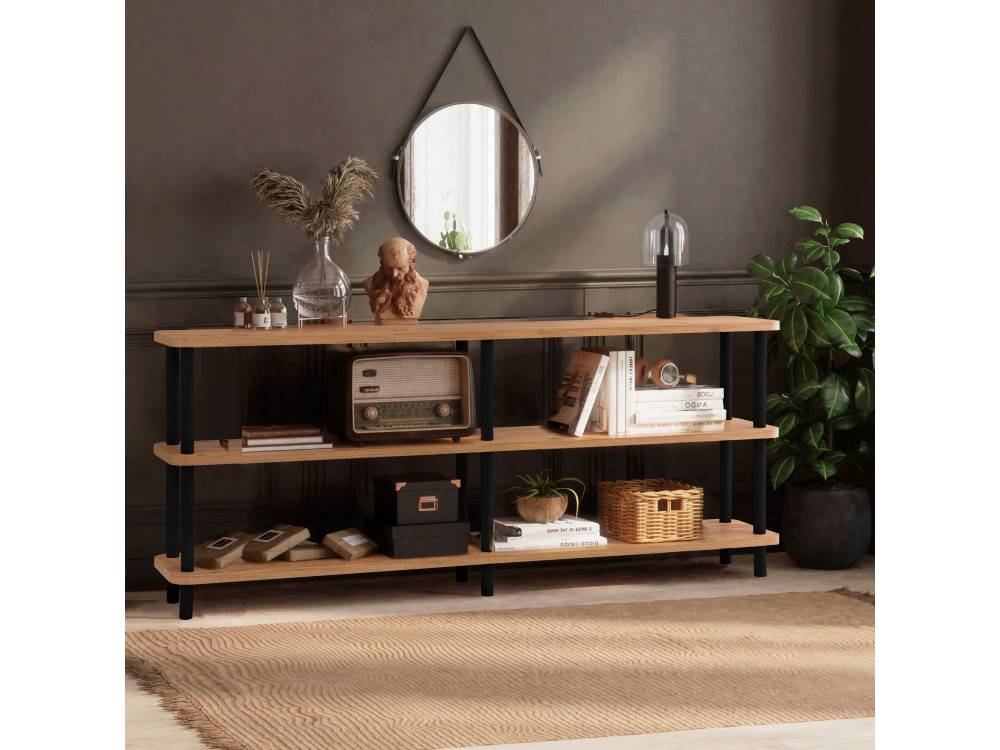 Libreria in legno "Zen" - 180 x 35 x 75 cm - Nero