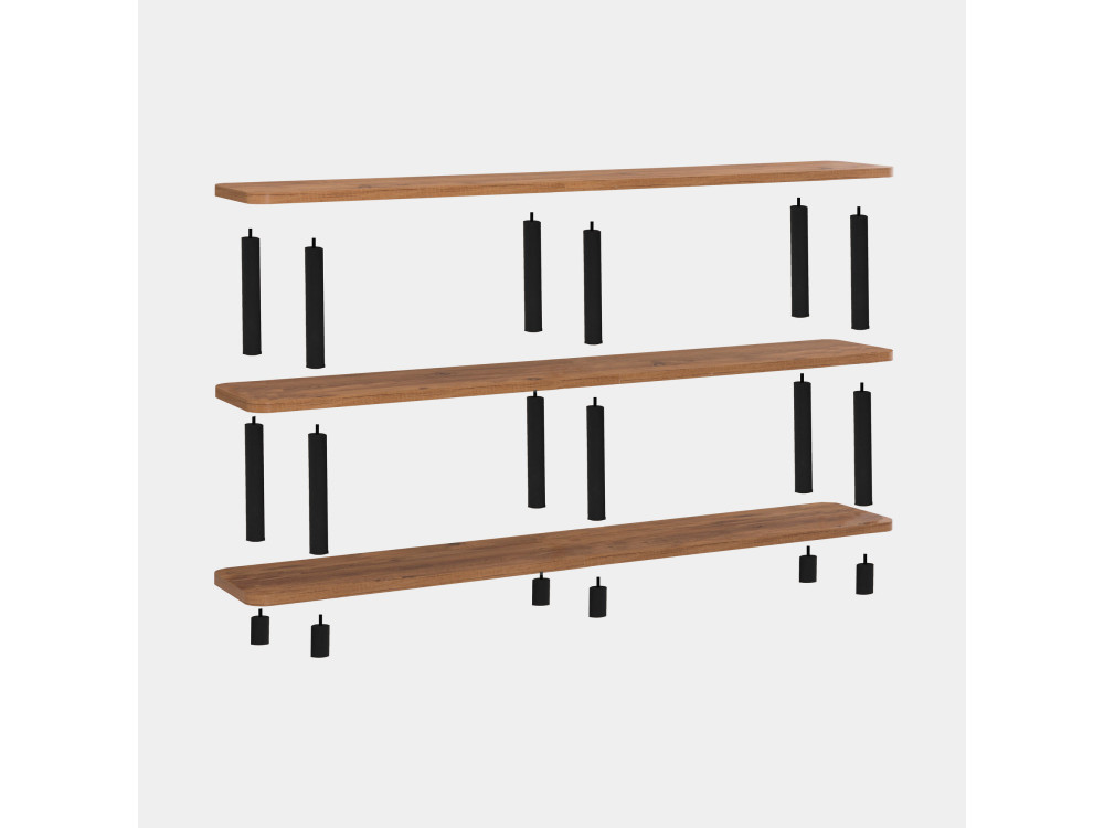 Libreria in legno "Zen" - 180 x 35 x 75 cm - Nero