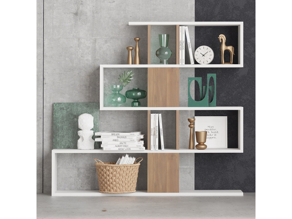 Libreria in legno "Karlin" - 120 x 20 x 109 cm - Bianco