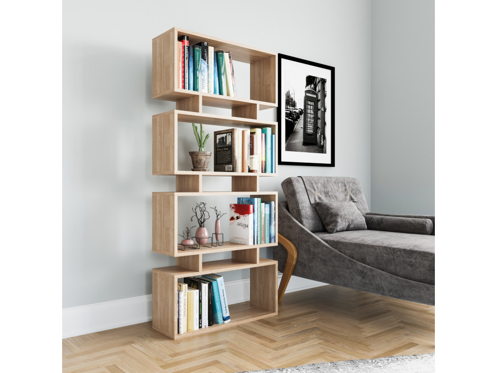 Libreria in legno "Langdon" - 72 x 25 x 161 cm - Beige