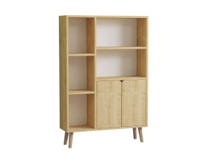 Libreria in legno "Lumo" - 80 x 24 x 120 cm - Beige