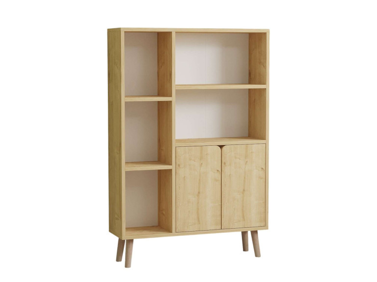 Libreria in legno "Lumo" - 80 x 24 x 120 cm - Beige