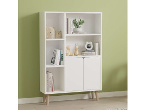 Libreria in legno "Lumo" - 80 x 24 x 120 cm - Bianco 2