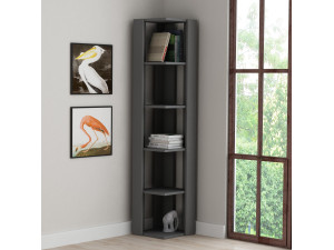 Libreria in legno "Nati" - 32 x 32 x 161 cm - Grigio antracite 2