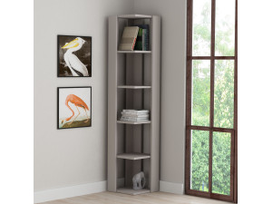 Libreria in legno "Nati" - 32 x 32 x 161 cm - Marrone moka chiaro 2