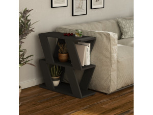 Tavolino laterale in legno "Lazena" - 60 x 22 x 57 cm - Antracite 2