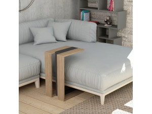 Tavolino laterale in legno "Muju" - 30 x 40 x 57 cm - Rovere antracite 2