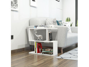 Tavolino laterale in legno "Lale" - 60 x 20 x 55 cm - Bianco 2