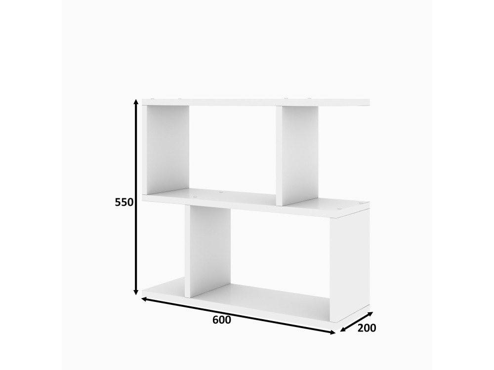 Tavolino laterale in legno "Lale" - 60 x 20 x 55 cm - Bianco