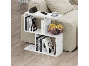 Tavolino in legno "Homemania" 60 x 20 x 60 cm - marmo di Carrara 2