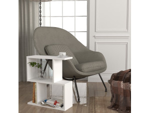 Tavolino in legno "Karinus" - 50 x 17 x 55 cm - Bianco 2