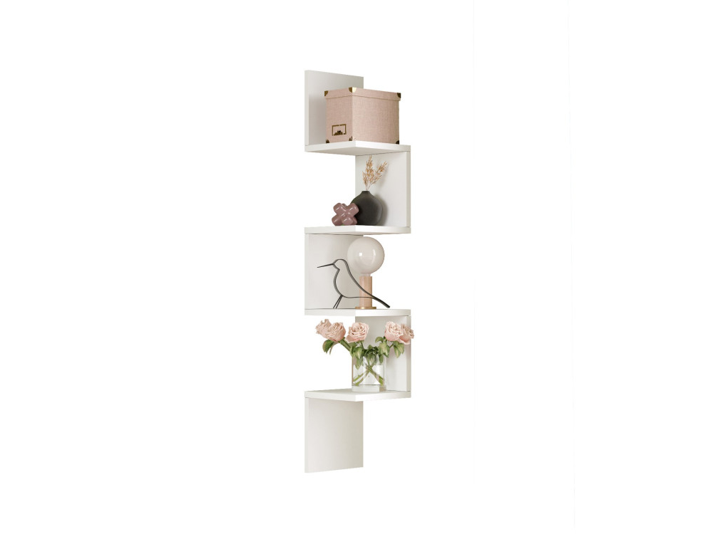 Mensola da parete in legno "WL9" - 22 x 22 x 117 cm - Bianco
