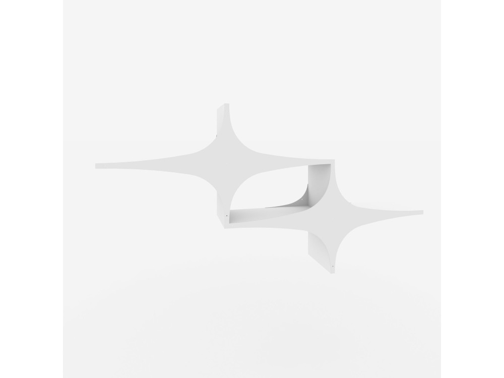 Mensola da parete in legno "Susen" - 135 x 20 x 69 cm - Bianco