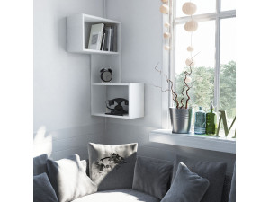 Mensola da parete in legno "Part" - 47 x 20 x 85 cm - Bianco 2