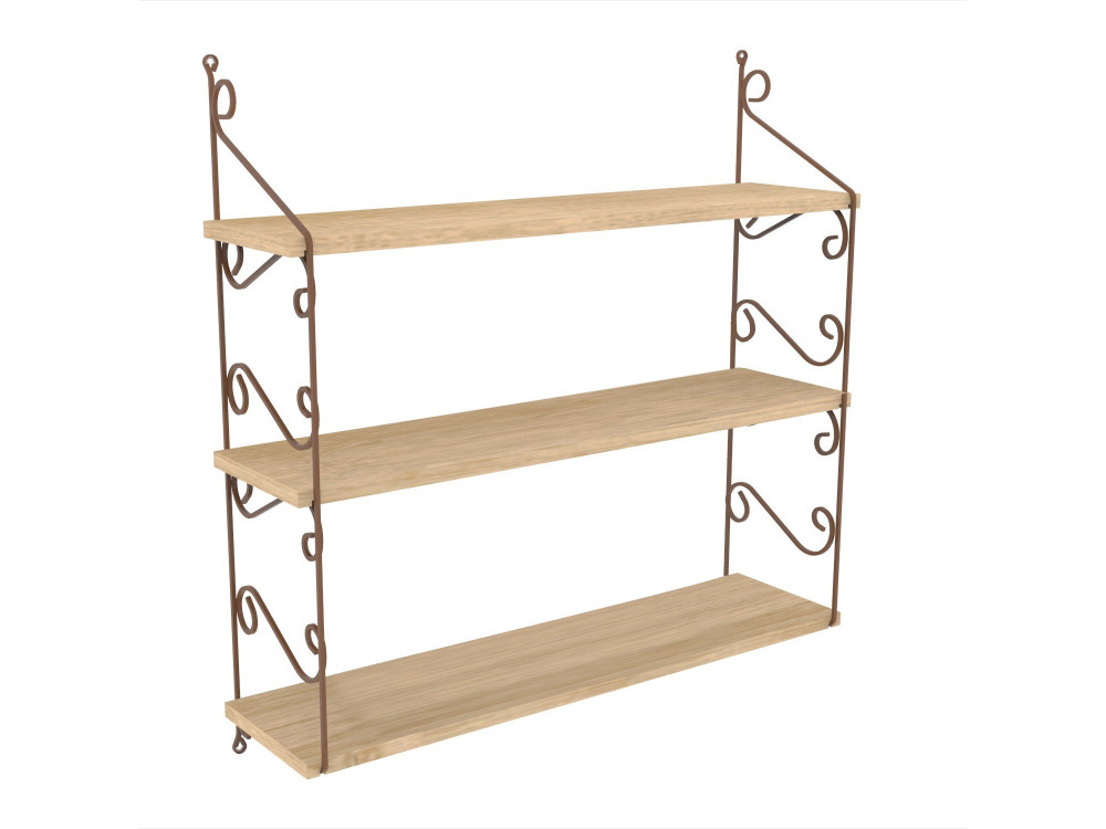 Mensola da parete in legno "Seramoni" 72 x 20 x 80 cm - Rovere