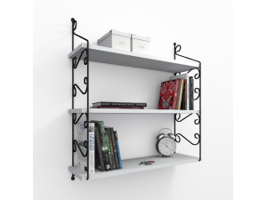 Mensola da parete in legno "Seramoni" 72 x 20 x 81 cm - Bianco 2