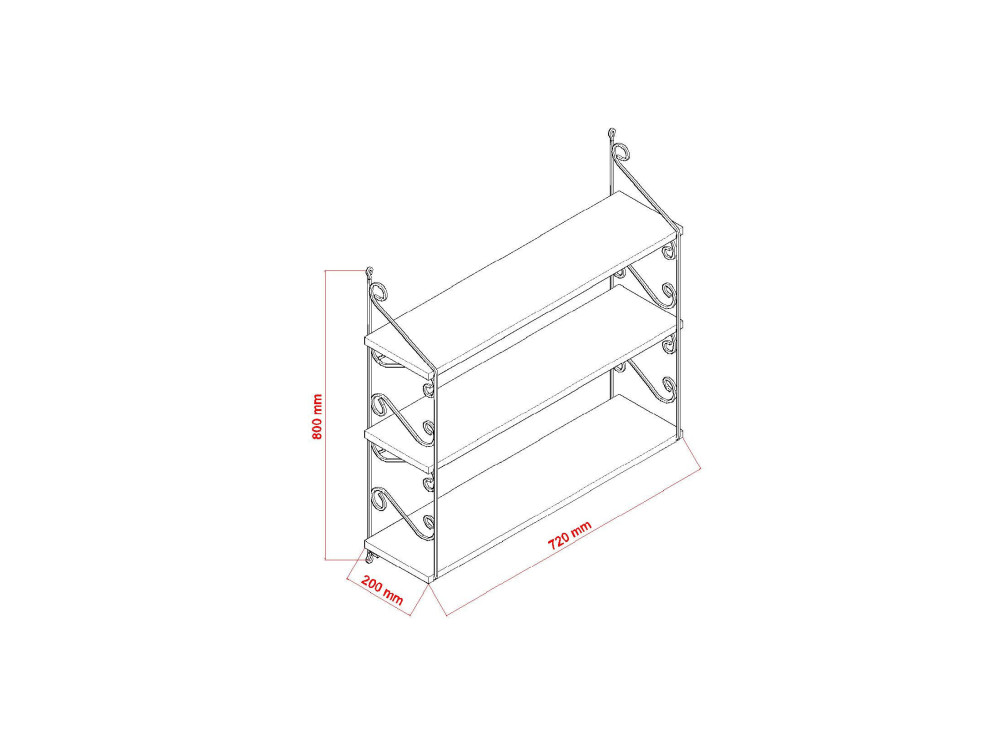 Mensola da parete in legno "Seramoni" 72 x 20 x 81 cm - Bianco
