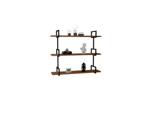 Mensola da parete in legno "Uras" - 87 x 22 x 76 cm - Noce