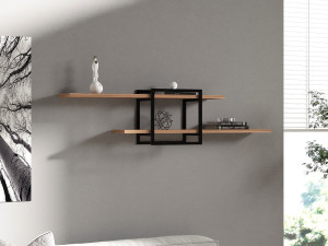 Mensola da parete in legno "Mone" - 120 x 18 x 30 cm - Pino Atlantico 2