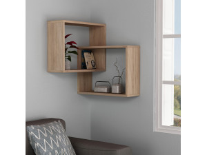 Mensola da parete in legno "Ring" - 68 x 60 x 68 cm - Rovere Sonoma 2
