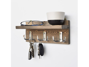 Mensola da parete in legno "Aa031" - 30 x 11 x 13 cm - Noce 2