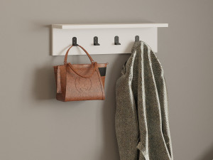 Mensola da parete in legno "Ayla" - 60 x 16 x 14 cm - Bianco 2