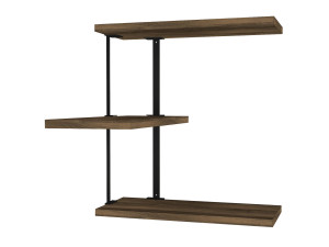 Mensola da parete in legno "Frisbi" - 45 x 20 x 47 cm - NoceNero