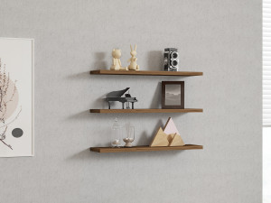 Mensola da parete in legno "Boss" - 60 x 1 x 14 cm - Noce 2