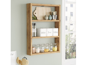 Scaffale da parete in legno "PR1" - 43 x 9 x 60 cm - Pino atlantico 2